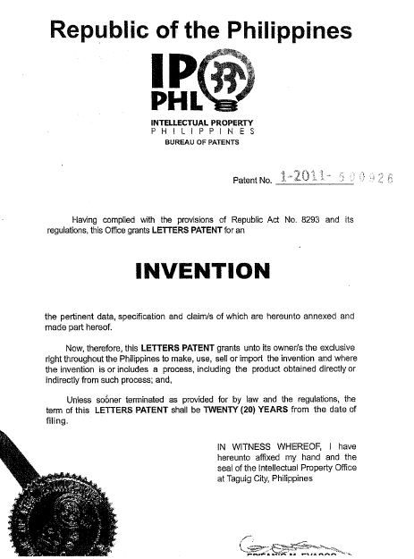 Philippines Patent